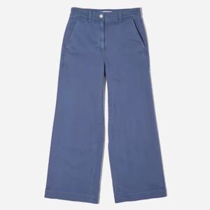 Everlane Wide Leg Cropped High Waisted Sky Blue Pants Size 8